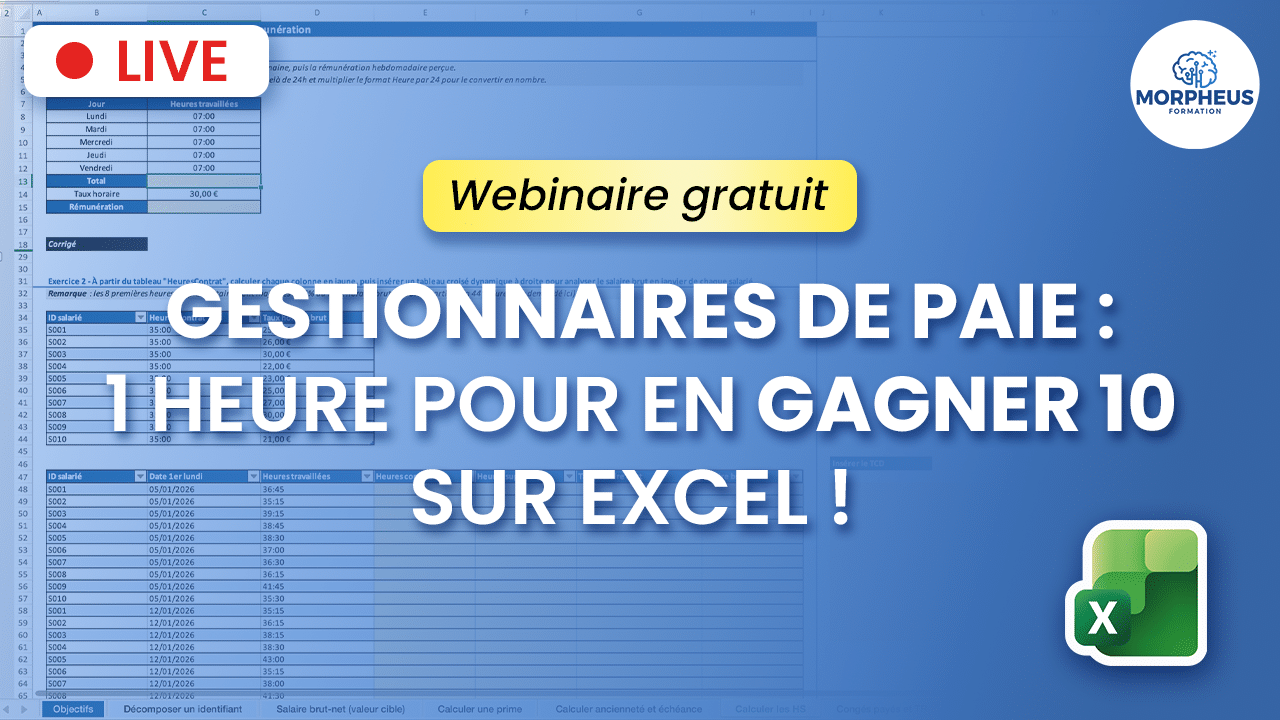 [WEBINAIRE GRATUIT] Gestionnaires de paie : 1 heure pour en gagner 10 dans Excel !